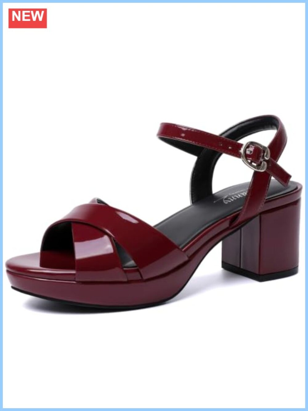 Women's Platform Heels Chunky Block Heel Strappy Round Toe Ankle Strap Dress